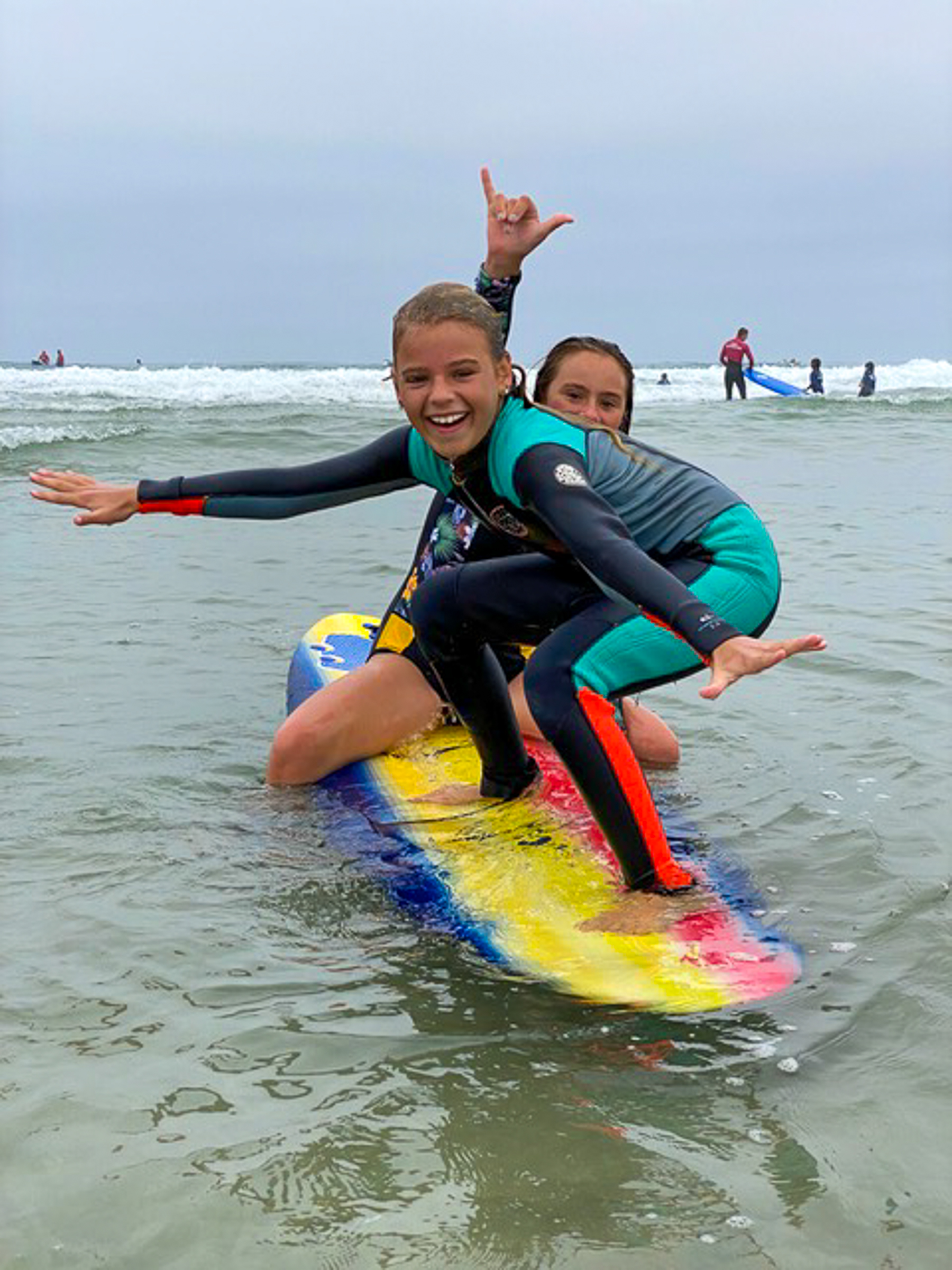 girls on surfboard